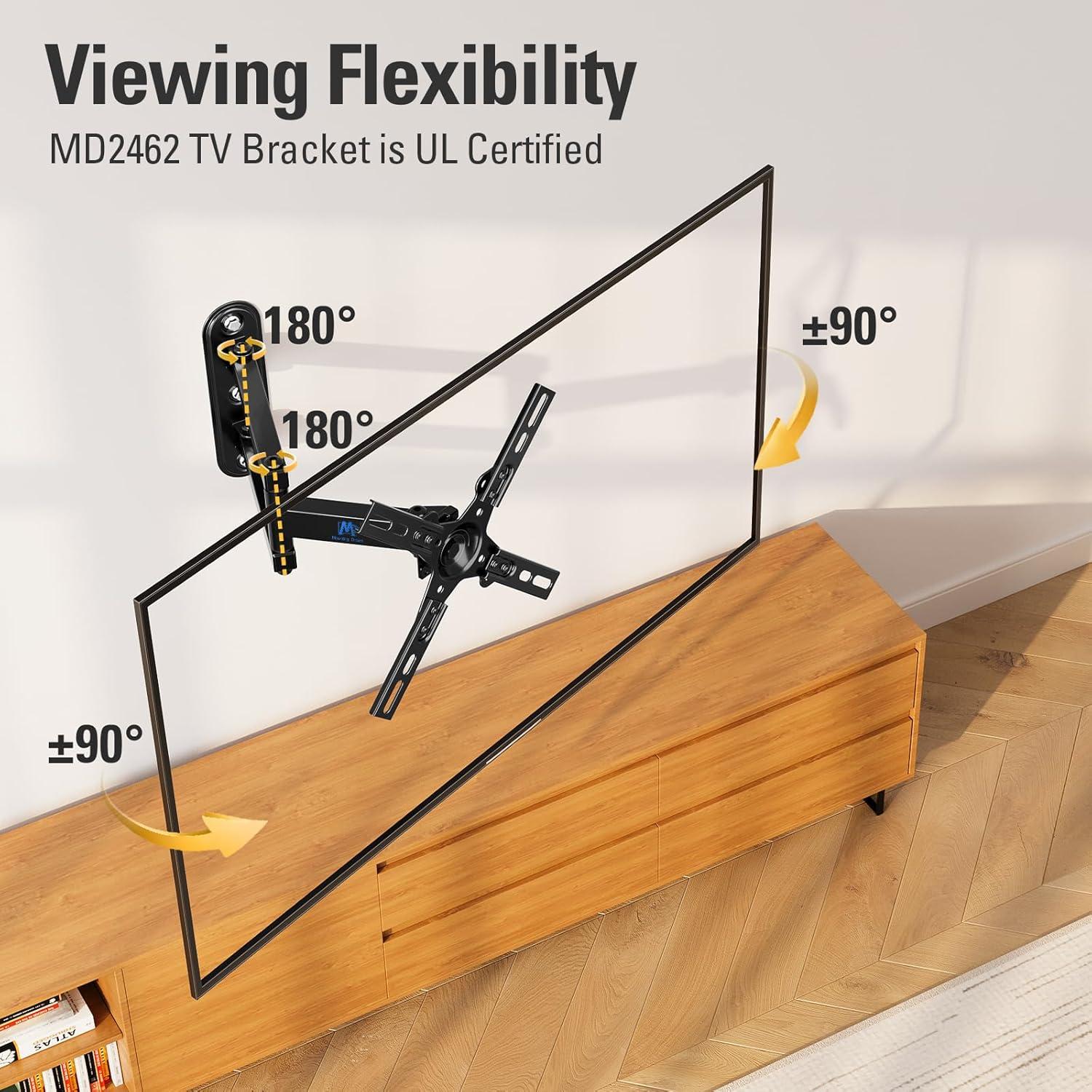 imageMounting Dream UL Listed Full Motion Monitor Wall Mount TVs Bracket for 1026 Inch LED LCD Flat Screen TV and Monitor TV Mount with Swivel Articulating Arm Up to VESA 100x100mm and 33LBS MD24631739 TV