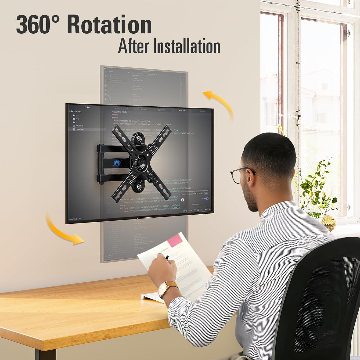 imageMounting Dream UL Listed Full Motion Monitor Wall Mount TVs Bracket for 1026 Inch LED LCD Flat Screen TV and Monitor TV Mount with Swivel Articulating Arm Up to VESA 100x100mm and 33LBS MD24631739 TV