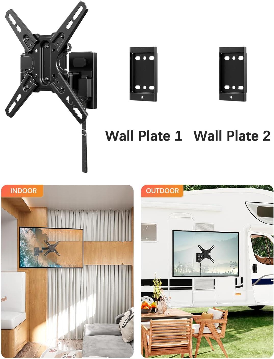 imageMounting Dream UL Listed Lockable RV TV Mount for Most 1343 inch TV RV Mount for Camper Trailer Motor Home Full Motion TV Wall Mount Quick Release with Dual Wall Plates VESA 200mm 22 lbs MD2212
