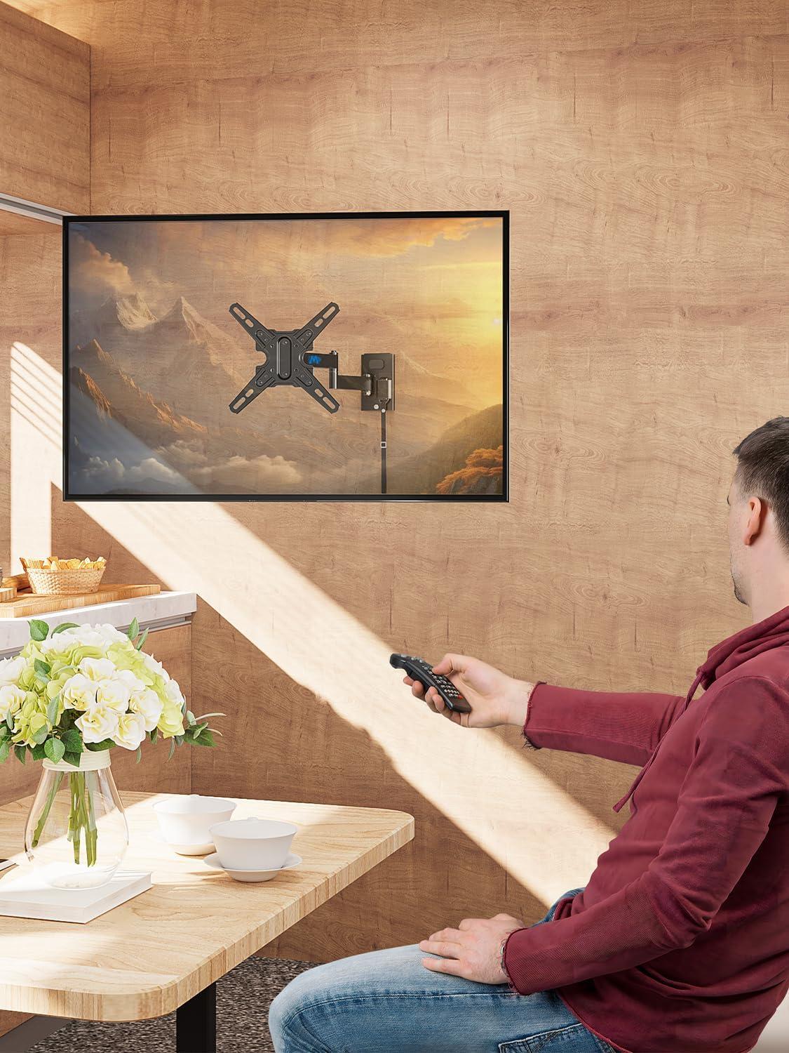 imageMounting Dream UL Listed Lockable RV TV Mount for Most 1343 inch TV RV Mount for Camper Trailer Motor Home Full Motion TV Wall Mount Quick Release with Dual Wall Plates VESA 200mm 22 lbs MD2212