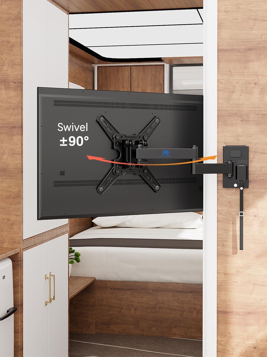 imageMounting Dream UL Listed Lockable RV TV Mount for Most 1343 inch TV RV Mount for Camper Trailer Motor Home Full Motion TV Wall Mount Quick Release with Dual Wall Plates VESA 200mm 22 lbs MD2212