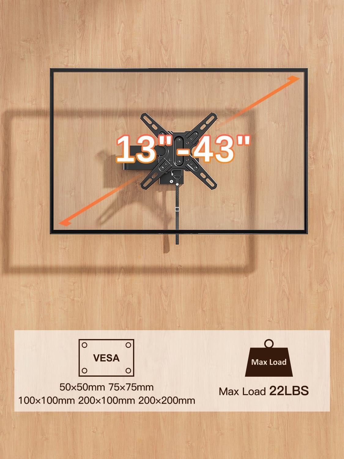 imageMounting Dream UL Listed Lockable RV TV Mount for Most 1343 inch TV RV Mount for Camper Trailer Motor Home Full Motion TV Wall Mount Quick Release with Dual Wall Plates VESA 200mm 22 lbs MD2212