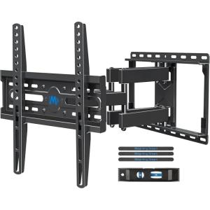 imageMounting Dream TV Wall Mount for 3265 Inch TelevisionMount with Swivel and Tilt Full Motion Bracket with Articulating Dual Arms Fits 16inch Studs Max VESA 400X400 mm 99lbs MD2581Black