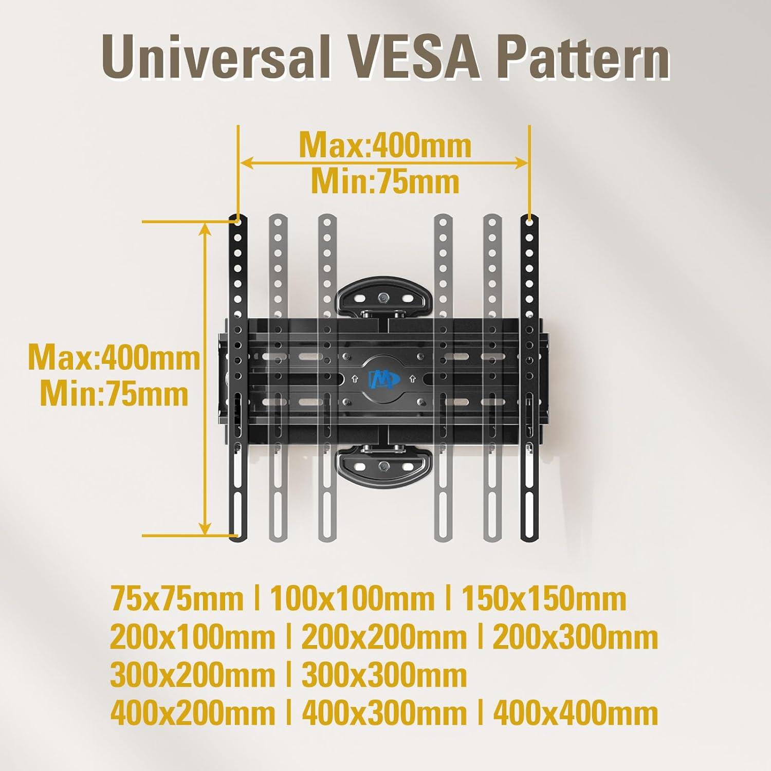 imageMounting Dream TV Mount Bracket Full Motion TV Wall Mounts for 2655 Inch LED LCD Plasma Flat Screen TV Wall Mount with Swivel Articulating Dual Arms TV Bracket up to VESA 400x400mm 99 LBS MD2379