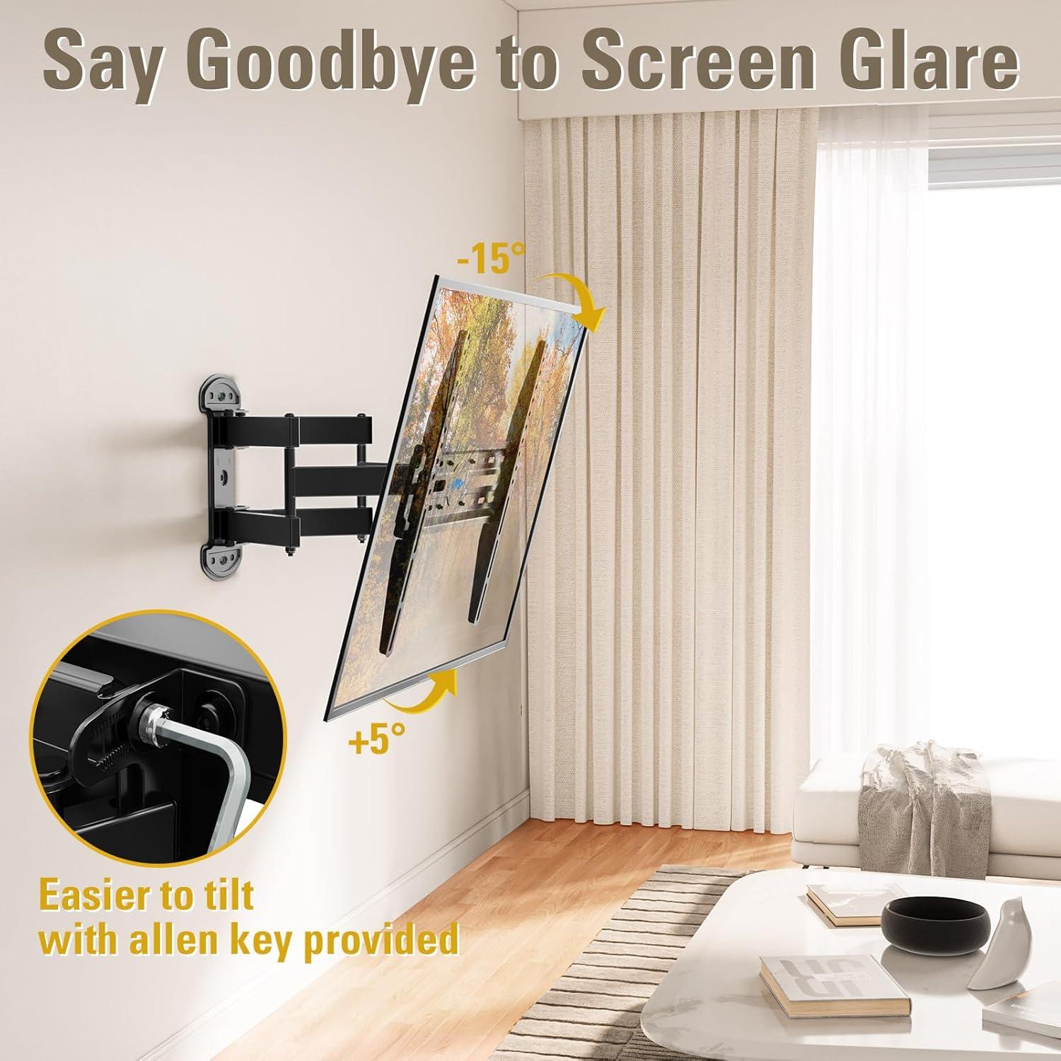 imageMounting Dream TV Mount Bracket Full Motion TV Wall Mounts for 2655 Inch LED LCD Plasma Flat Screen TV Wall Mount with Swivel Articulating Dual Arms TV Bracket up to VESA 400x400mm 99 LBS MD2379